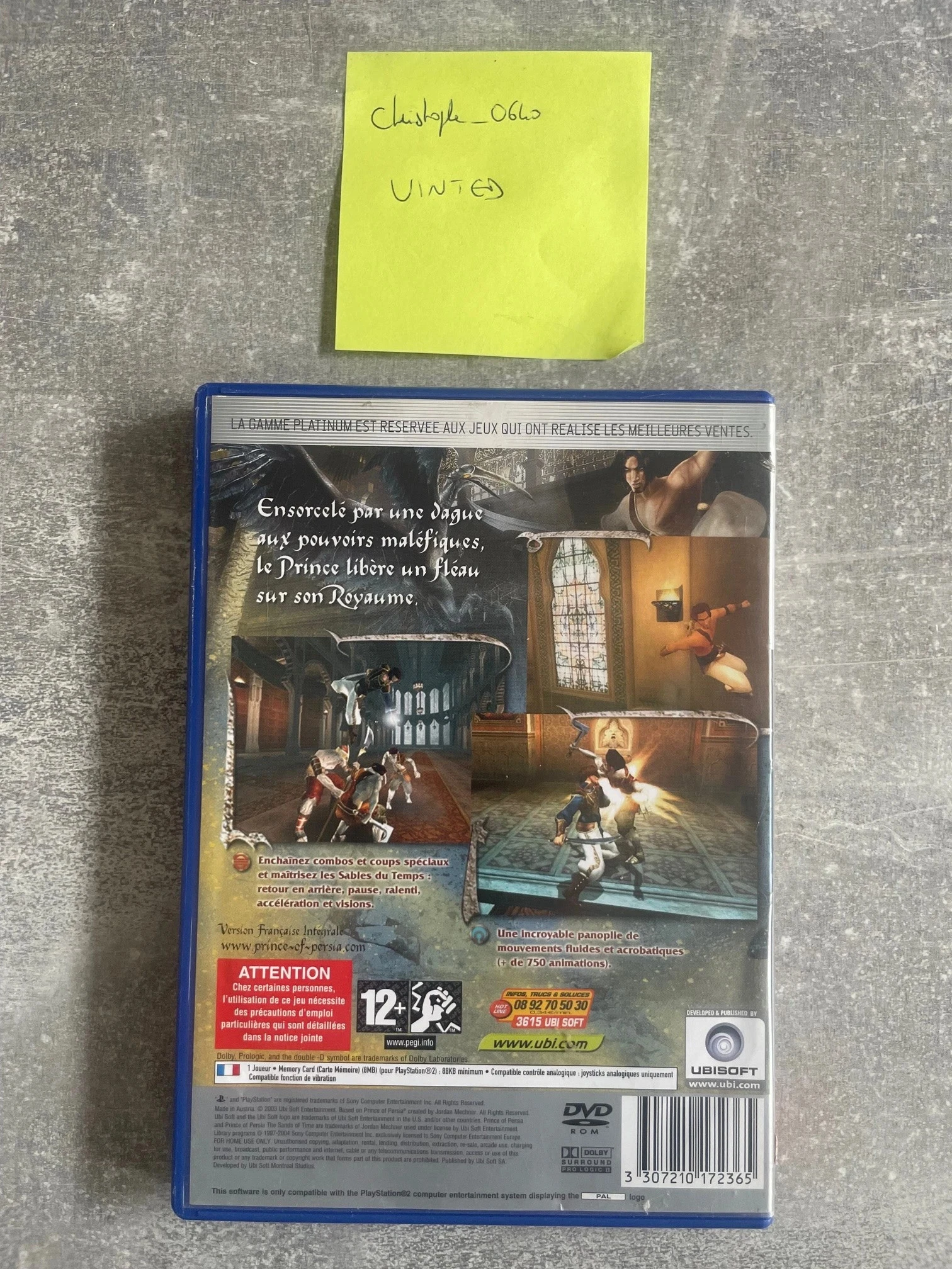 Jogo prince of persia, as areias do tempo, platinum para Sony PS2 / playstation 2 em francês. – photo 3